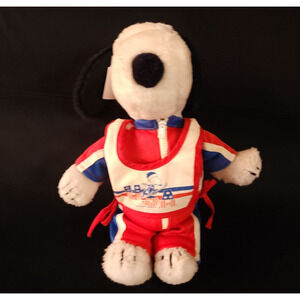 Vintage Snoopy Plush Feature Syndicate Peanuts Team USA Winter Olympics Rare 11"